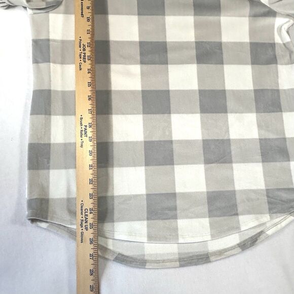 2 Pc Rachel Zoe Pajama Set Gray Plaid Velour Plush Jogger Style Pants - Picture 7 of 12